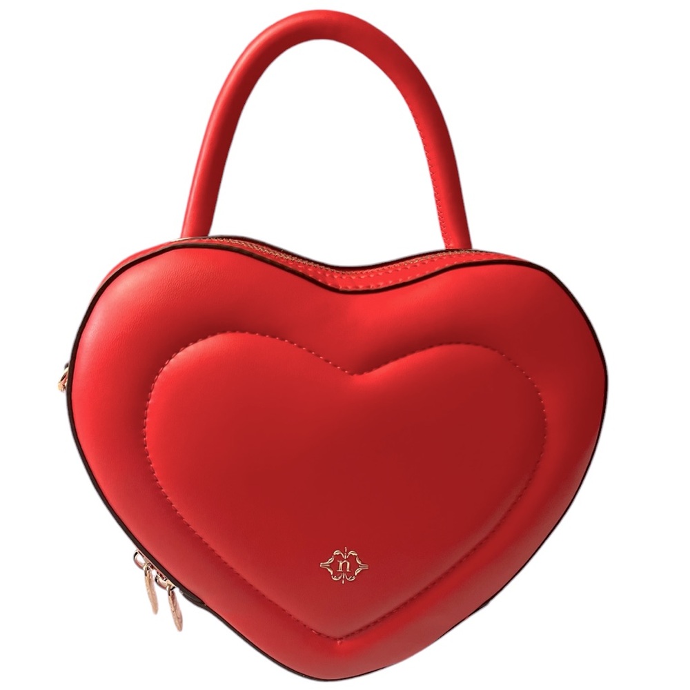 Nanette Lepore Crimson Red Heart Crossbody Handbag New with Tags